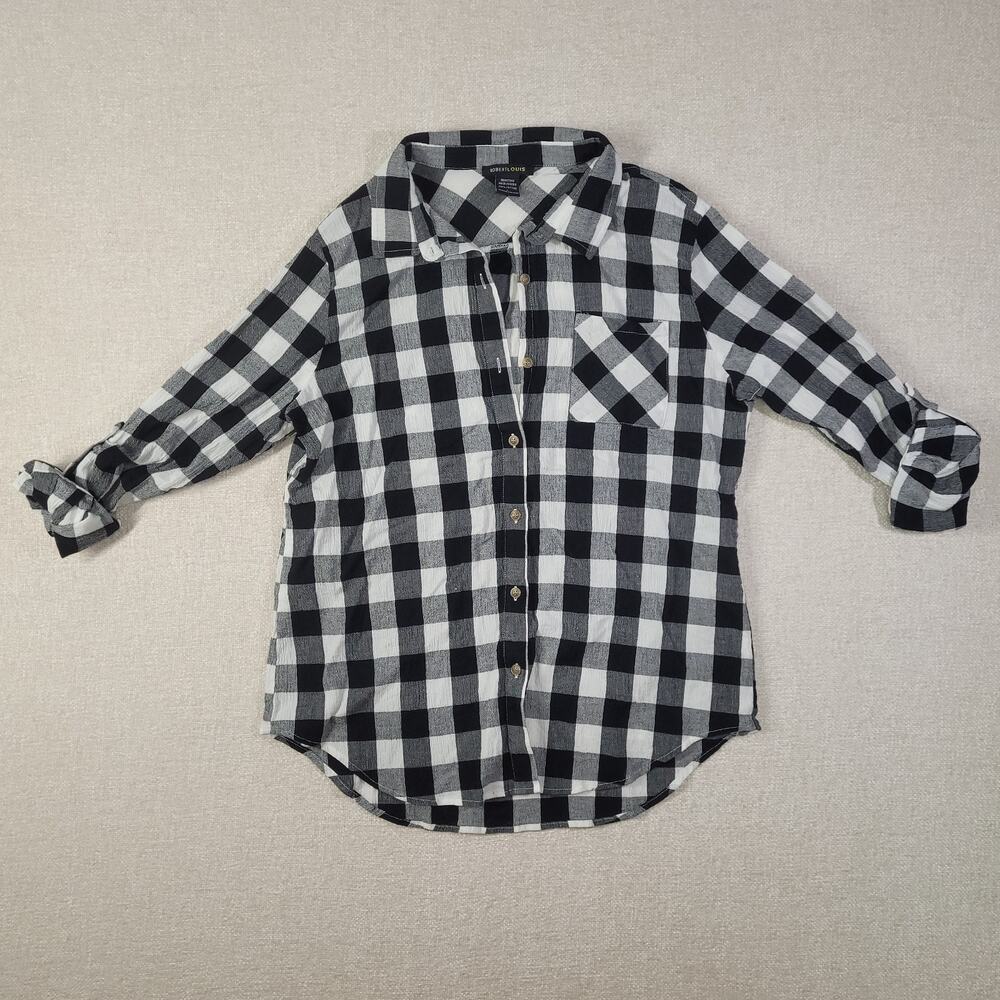 Robert Louis Black & White Plaid Button-Down Shirt
